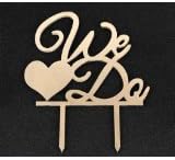 Mirror Gold Acrylic Wedding Cake Topper Party Decoration Cupcake Stand (Mirror Gold - We Do)