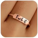 Anillo Giratorio De Acero Inoxidable Con La Palabra 'FUCK' – Ajustable, Antiestrés, Divertido, Ideal Para Regalar