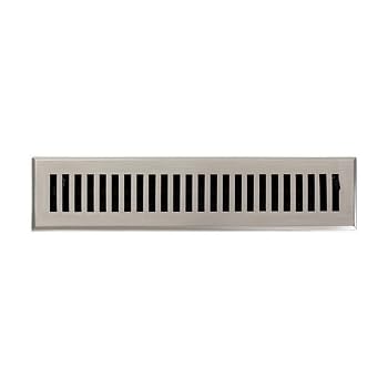 2 1 4 X 14 Brushed Nickel Contemporary Floor Register Vent Cover