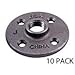 Black Floor Flange Pipe Fitting, 1/2 Inch, 10 Pack