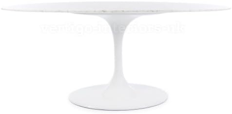Eero Saarinen Style Oval Tulip Style Dining Table - Marble 67" X 43"