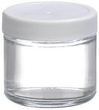 Wheaton Glass Jar, 2 Oz. Wide Mouth, White Lid, 24/Pk