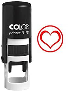 Printtoo Heart Shape Self Inking Mini Rubber Stamp Colop Round Decorative Teachers Stamps 12mm