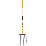 True Temper 1838200 6-Tine Steel Manure Fork with Cushion Grip 48 in. Hardwood Handle