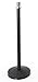 Set of 2 Matte Black Stanchion Posts with 6.5 Foot Black Velvet Rope, Chrome Finish Tulip Tops