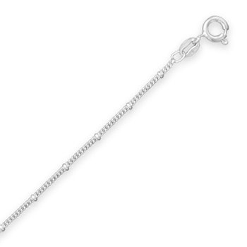 925 Sterling Silver 11 Inch + 1 Inch Satellite Chain Anklet