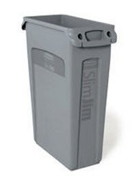 Rubbermaid FG354060GRAY Waste Container Slim Jim Gray 23Gal 4/Ca