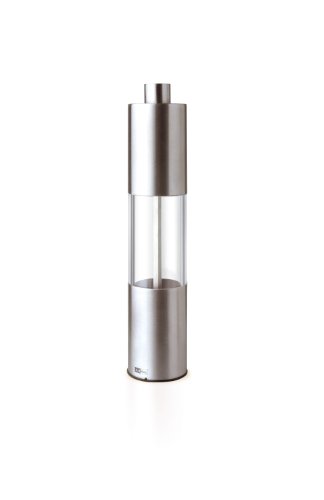 Adhoc Classic Stainless Steel and Acrylic Pepper Mill, 8.75 Inch