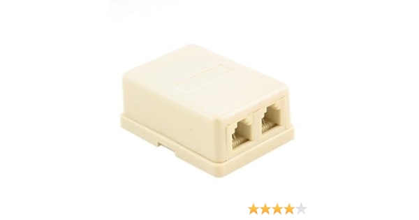 Dual Telephone Surface Wall Mount Phone Jacks Outlet 4c Rj11 Beige Amazon Com