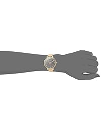 Ted Baker 'Kate' acero inoxidable y piel Casual Reloj de cuarzo de la mujer, color: Beige (Modelo: tec0025015)