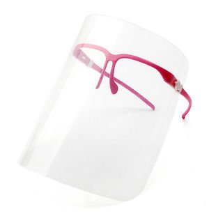 Shopo Plastic Glasses Frame Anti-Oil Splash Mask (12.5 Inches, Pink)