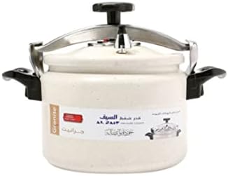ALSAIF Aluminum Granite Pressure Cooker Size: Liter Color: Pearl