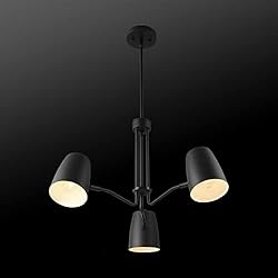 Globe Logan 3-Light Chandelier, Matte Black