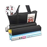 Mose Cafolo~ American Mahjong Set - Black Paisley Soft Bag - 166 White Engraved Tiles, 4 All-In-One Rack/Pushers Western Mah Jongg Game Set