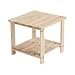 Stonegate Unfinished Cedar Wood 2-Tier Square End/Side Outdoor Porch Backyard Coffee Table