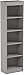 South Shore Narrow 5-Shelf Storage Bookcase, Soft Gray