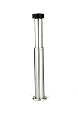 EVI Herrajes | Skirtings Door Stop | Screw Installation | Adjustable from 88mm to 160mm | Stainless Steel Body | Black Rubber Protection | Functional | I-182KITCB