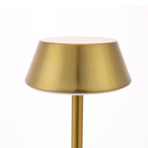 CORDLESS TABLE LAMP SET OF 2 LED RECHARGEABLE TABLE LAMPS BRUSHED GOLD BATTERY OPERATED TOUCH LAMP STEPLESS DIMMABLE PORTABLE NIGHT LIGHT FOR RESTAURANT BEDROOM COFFEE TABLE BAR