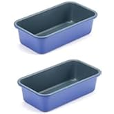 monfish loaf pans set of 2 haze blue non-stick coating Royal blue carbon steel loaf bread pans for home baking 9x5inch