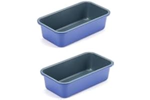 MONFISH loaf pans set of 2 haze blue non-stick coating Royal blue carbon steel loaf bread pans for home baking 9x5inch