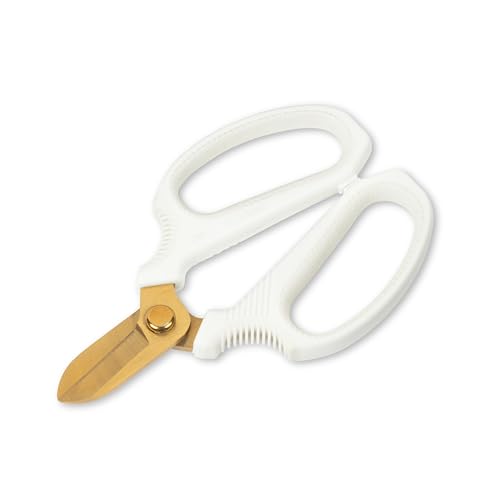Abbott Collection Short Blade Floral Snips - Ivory/Gold