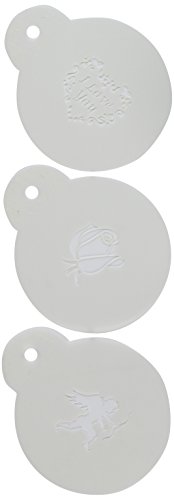 Designer Stencils C301 I Love You Cupcake and Cookie Stencil (Small), (Cupid, Rose, Heart), Beige/semi-transparent