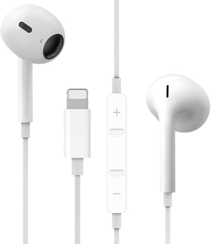 Bivvclaz Wired In-Ear Headphones Wired Earphones HiFi Stereo Noise Cancelling Headphones with Mic and Volume Control Compatible with iPhone 14 Pro Max/14 Plus/13 Pro/13/12/11/XR/XS/X/SE/7