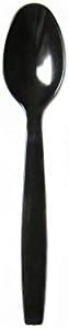 Fuling, HEAVY-WEIGHT Polystyrene Disposable Soup-spoons, Black, Durable, and Sturdy, 1000 count