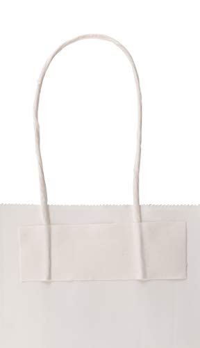 Wine Bags, White Paper Bags, for Wine Spirits 5.25" x 3.25" x 13" Gift Bags, White Kraft Bags (25)