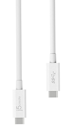 USB C to Type C Coaxial Cable 2.3ft by j5create | USB 3.1 SuperSpeed+ 10Gbps & 20V/5A (100W) Power Delivery Connector Cord for File Sharing & Data Transfer on Laptops, Tablets, Phones, Chargers
