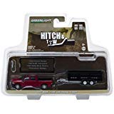 2017 Dodge Ram 2500 Pickup Truck Red and Black Double Axle Dump Trailer Hitch & Tow Series 14 1/64 Diecast Models by Greenlight 32140 D