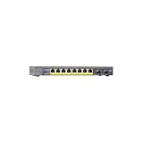 NETGEAR #GS110TP-200NAS Prosafe 8-Port Gigabit PoE Smart Switch with 2 Gigabit Fiber SFP
