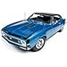 1967 Chevrolet Camaro SS 427 Marina Blue with Black Hardtop 50th Anniversary Limited Edition to 1002 pieces Worldwide 1/18 Diecast Model Car by Autoworld AMM1118