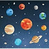 TOARTi Solar System Planet Wall Decal, Outer Space Wall Sticker for Kids Room Classroom Decoration, Planets Stars Vinyl Decal