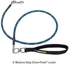 Alpine OutfittersAlpine Outfitters Chew Proof Leash, 5' Medium Duty with Padded Handle and Reflective Black/Blue/Silver Weave Poly Sheath