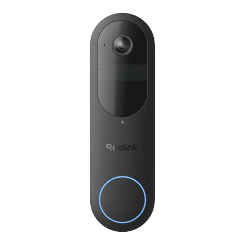 Reolink Battery Doorbell with Camera (2nd Gen), 2K 1:1 View, 2 Operating Modes | 1:1 head-foot view, wireless & wired, 2.4 & 5GHz Wi-Fi, local storage without monthly outlet, AI detection, rich notification