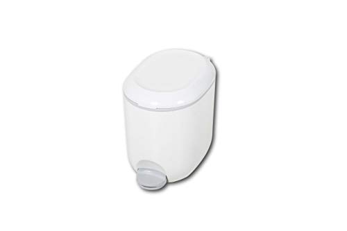 Addis 518503 Premium Deluxe Bathroom Pedal Bin with inner, 3.5 litre, White Grey, 29 x 18.5 x 23cm