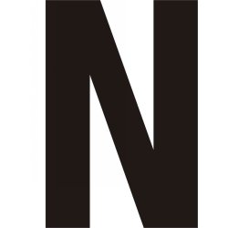 75mm Black Helvetica Bold Condensed Style Vinyl Letter N: Amazon.co.uk ...