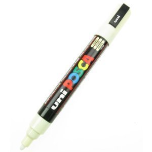 1 x Ivory Uni Posca PC-5M Paint Marker Glass Pen Bullet Tip 2.5mm