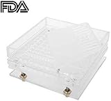 Salmue Capsule Filler 100 Holes Empty with Powder Spreader Plates, Capsule Filling Machine for Empty Capsule Plates Tool, Vitamins Herb Powder Pills for Home Improvement(4#)