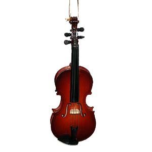 Steel String Miniature Violin Hanging Holiday Tree Ornament