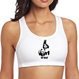 EWIED Women's PANDA WRESTLING SAVE THE PANDA Sports Vest White SizeS