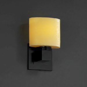 Justice Design WGL-8707-30-SWCB-DBRZ Aero ADA One Light Wall Sconce (No Arms), Glass Options: Swirl Pattern with Bubble Glass, Choose Finish: Dark Bronze Finish, Choose Lamping Option: Standard Lamping