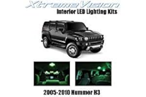 XtremeVision Interior LED for Hummer H3 2005-2010 (15 Pieces) Green Interior LED Kit + Installation Tool
