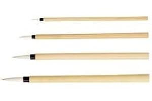Princeton Artist Brush Co. Bamboo Series 2150 - Bamboo Painting Brush - Short Handle Round Brush Size 4 - Natural Hair Calligraphy Brush for Watercolor and Ink - Single Ink Brush for Sumi Painting