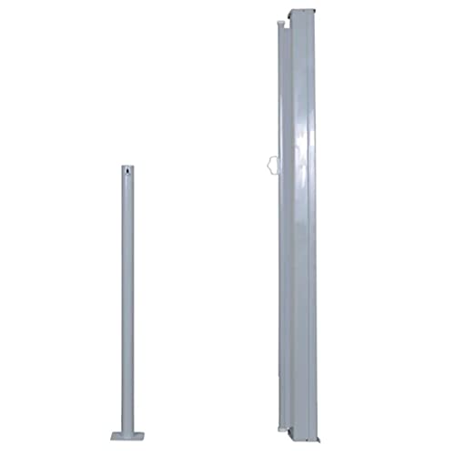 NOBUNO Versenkbare Seite Markise Schatten 120X300 cm Grau Garten Seite Markisen – Bild 3