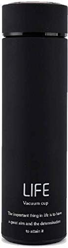 SHOPPOSTREET BPA-free Thermos Double Wall Vacuum Insulated Stainless Steel Travel Hot and Cold Water Bottle for Kids/Office (Black)