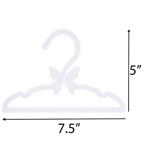 Doll Clothes Hangers for American 18" Dolls Set of 12 White Butterfly