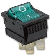 Arcolectric(Bulgin Limited) Rocker Switch, Dpst, 16A, 250Vac, Green - C1353VQ0/1GRN