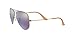 Ray-Ban RB3025 Aviator Classic Flash Mirrored Sunglasses, Brushed Bronze Demi Shiny/Violet Mirror, 58 mm